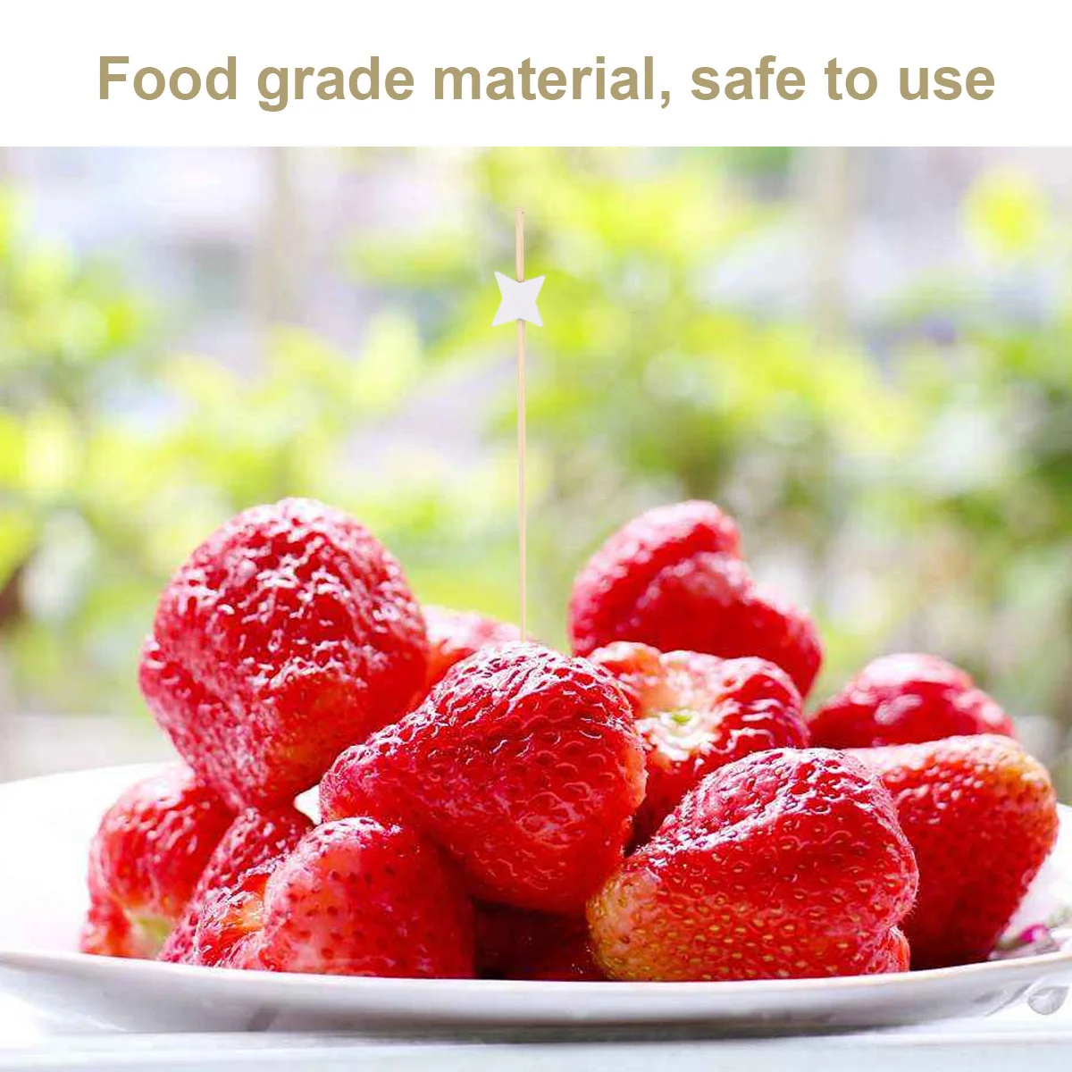 

200pcs Fruit Picks Bamboo Handmade Cocktail Sticks Dessert Cake Appetizer Skewers Party Supplies Biodegradable Food
