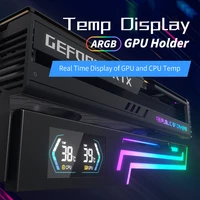 Power Train Z-X6 Graphics Card Bracket Temperature Display 5V 3PIN ARGB AURA SYNC Graphics Card VGA Holder Height Adjustable