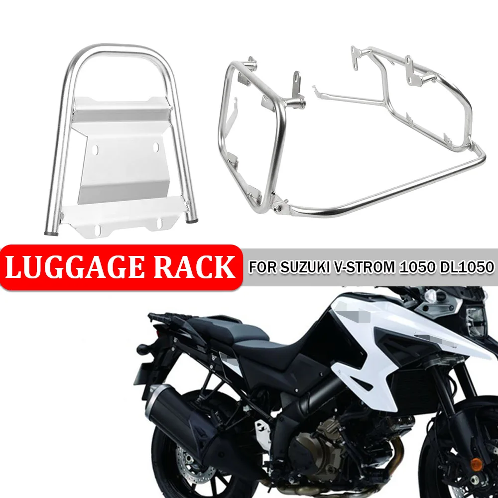 Motorcycle Rear Luggage Rack Stainless Steel Saddlebag Panniers Trunk Top Case Bracket For Suzuki V-Strom 1050 DL1050 2020 2023