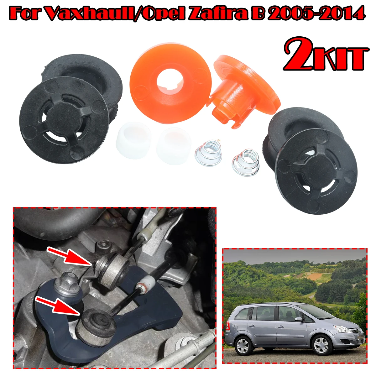 

2Kit Manual Gear Shift Cable Linkage End Rod Bush Connector For Vaxhaull Opel Astra H M32 03-10 55350266 Shifter lever Selector