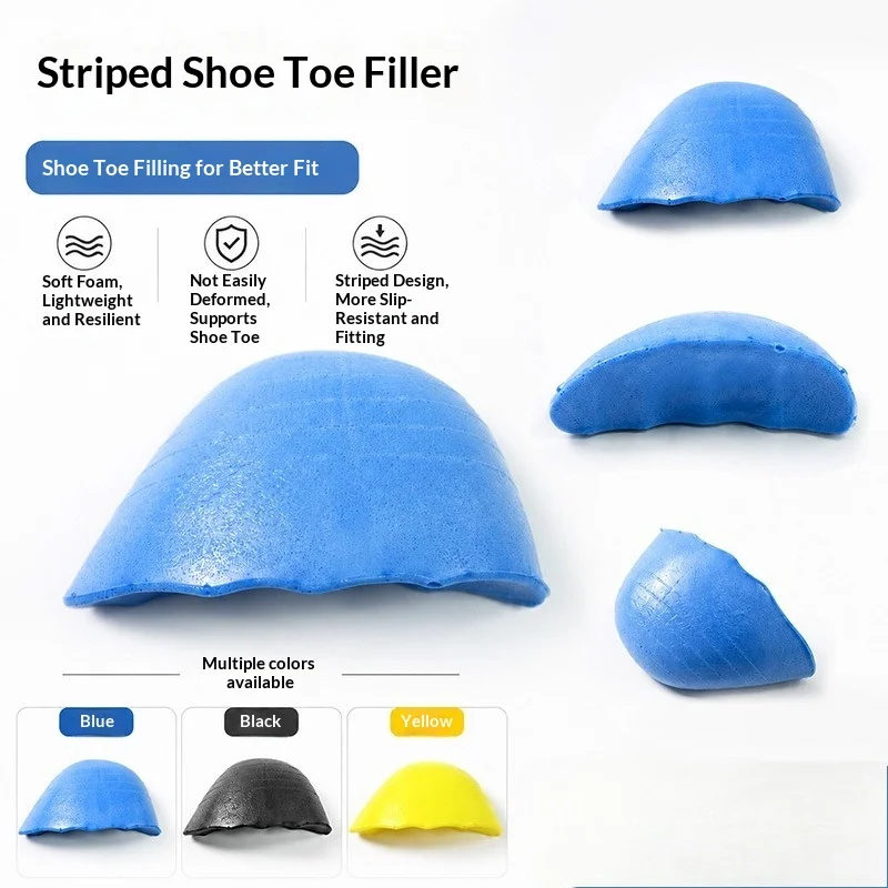 PU Shoe Toe Inserts Round Pointed Toe 5 Colors Shoes Size Reducer Anti‑Pain Anti‑Rubbing Forefoot Pads Half Size Insoles