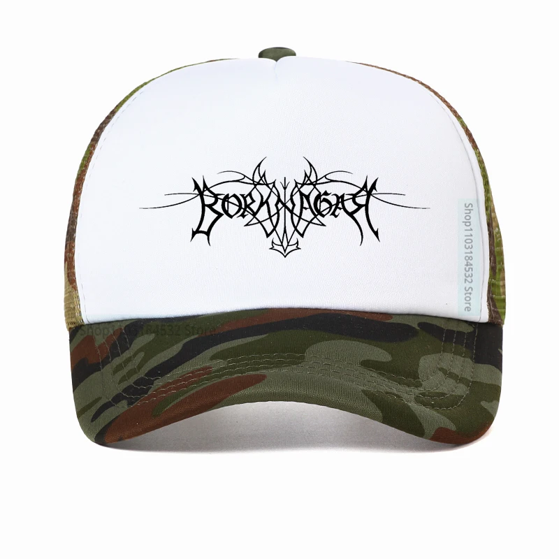 Borkagar-gorra de béisbol con logotipo de banda para hombre, sombrero negro de banda de Metal, ajustable, Snapback, fresco, coreano, oscuro