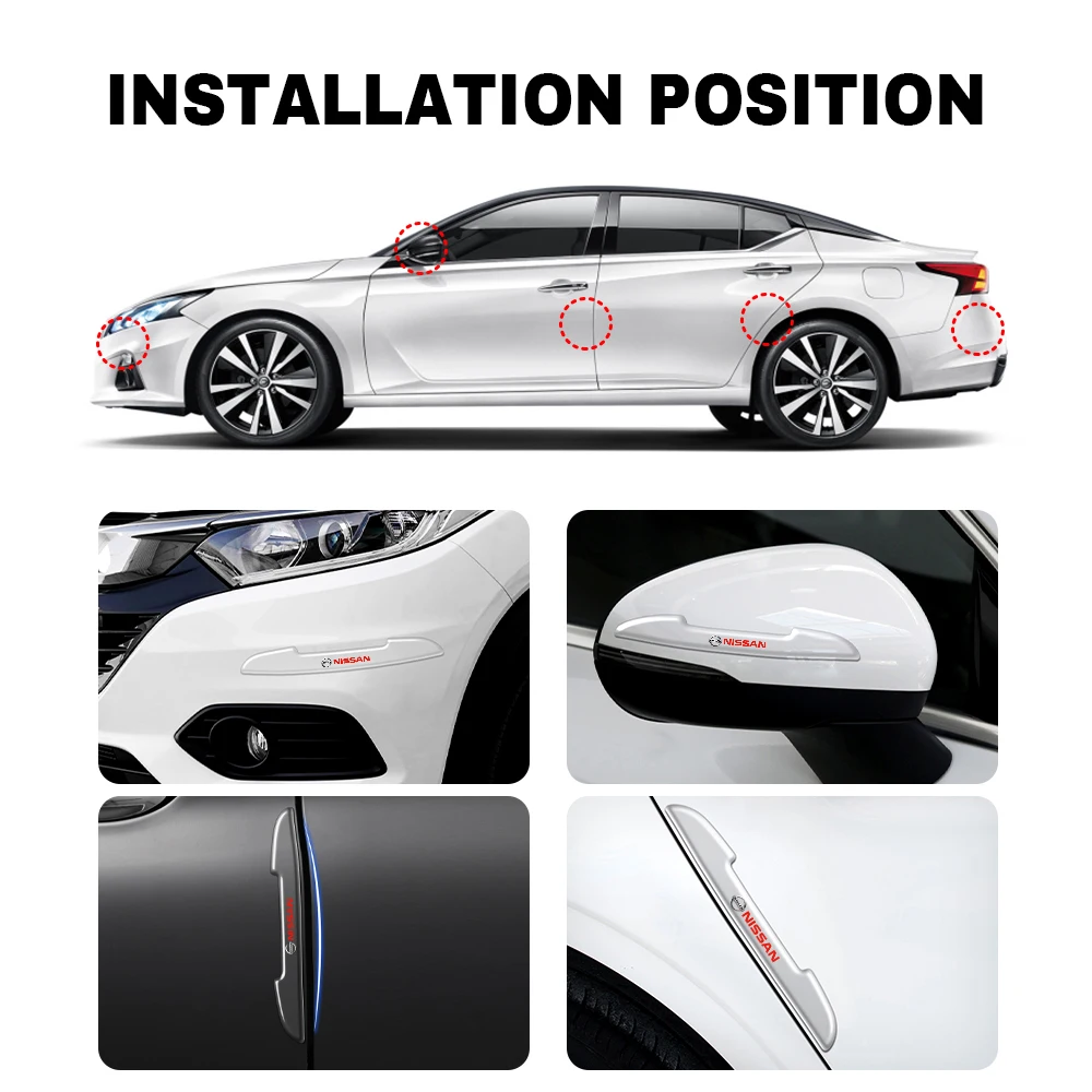 Car Door Anti-Collision Scratch Strip Rearview Mirror Stickers Auto Accessories For Nissan Nismo Espace Laguna Qashqai Altima