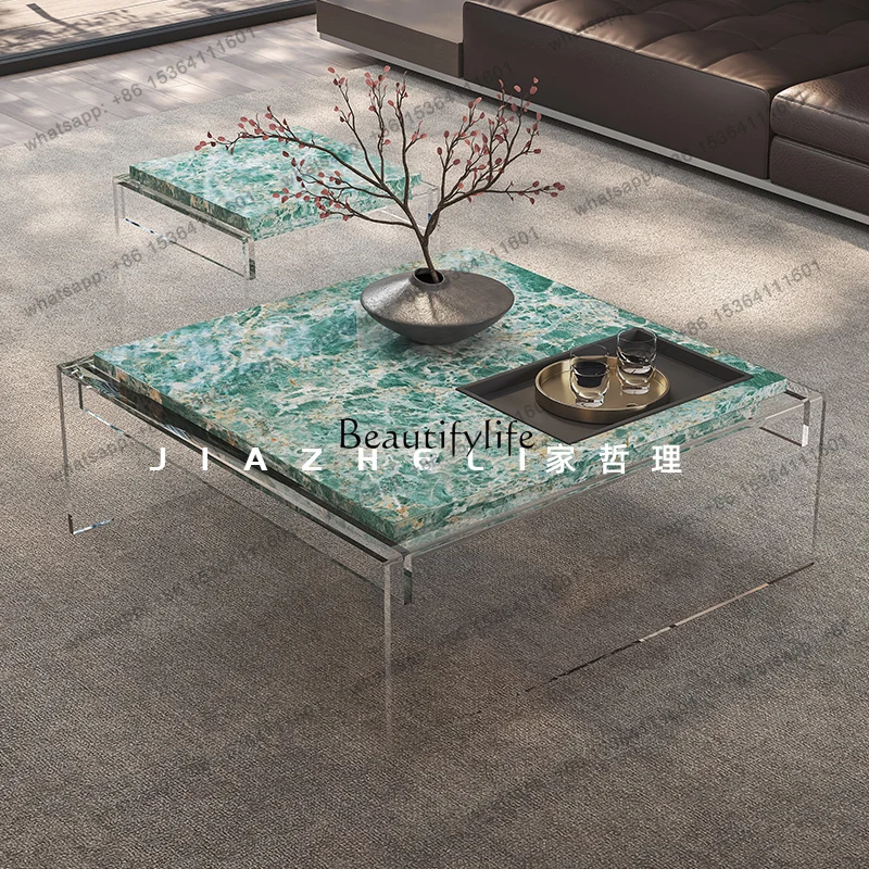 D25Living room household Italian minimalist light luxury high-end creative suspended coffee table