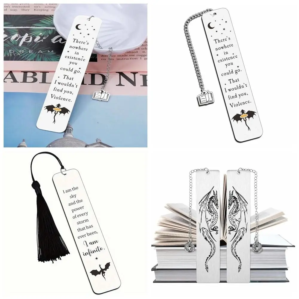 Gift Stainless Steel Black Dragon Book Mark Anime Stationery Book Accessory Reading Collect Personalized Book Tags Women