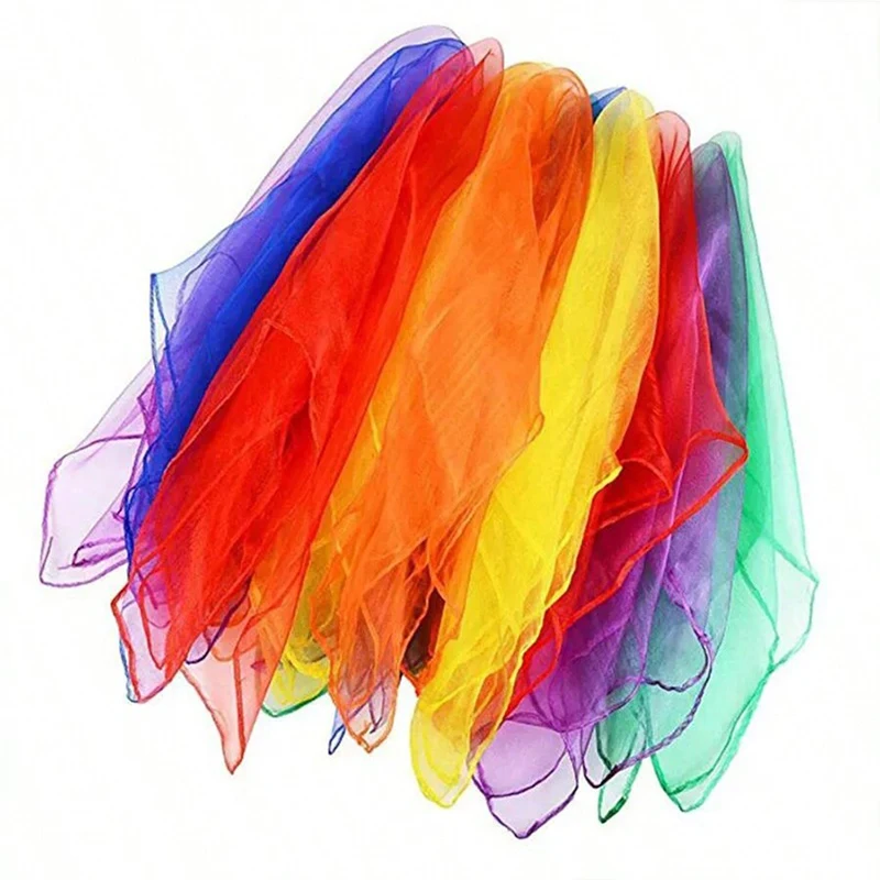 Children Handheld Ribbon Six Color Scarves Nylon Kids Outdoor Sports Toys Exercise Kindergarten Dance Performance Props TMZ