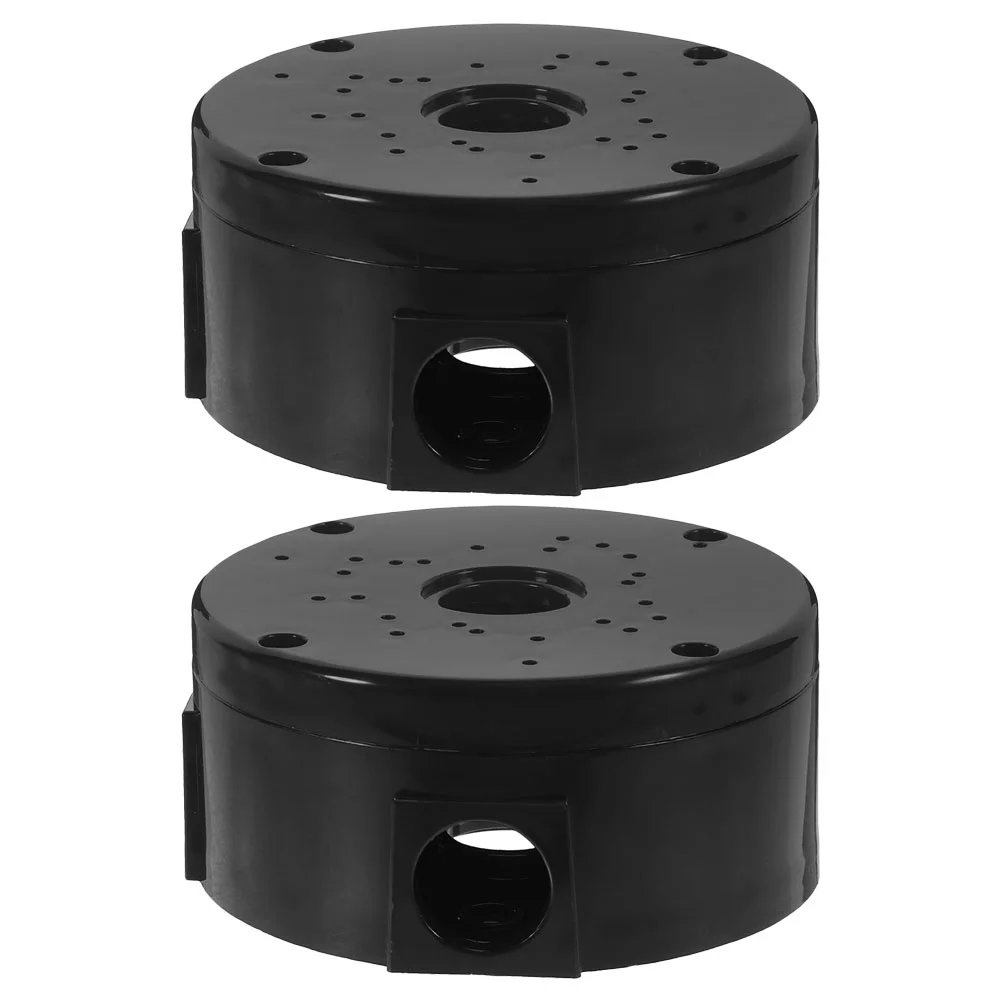 2 PCS Junction Box Security Camera Bracket outside Porous Round Electrical Boxes Outlet Plastic Weather Proof