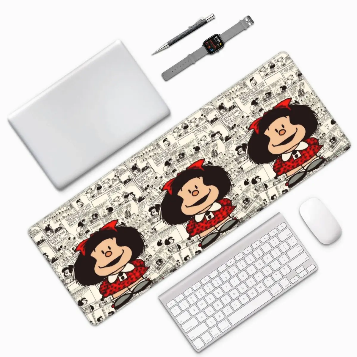 Mafalda Comic Large Mouse Pad Computer Keyboard Mouse Mat Gaming PC Laptop Desk Mat Office Accessories Table Mats