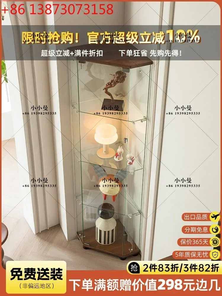 Corner display cabinet Pain cabinet Triangle glass cabinet Corner figure display cabinet building block model dust cabinet