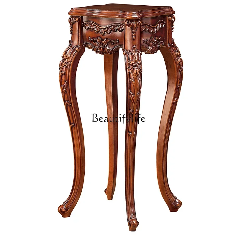 

XX39European-style all-solid wood flower stand rack carved floor height
