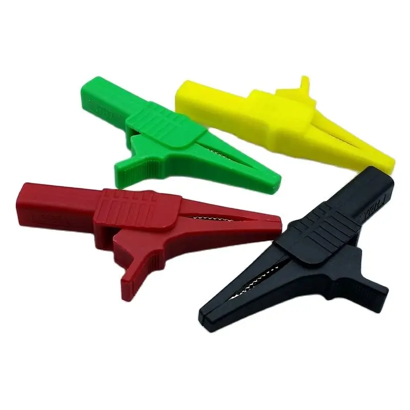 1000V/32A Color Safety Sheath Alligator Clip Test Clip With 4mm Banana Socket 4Pcs/Lot