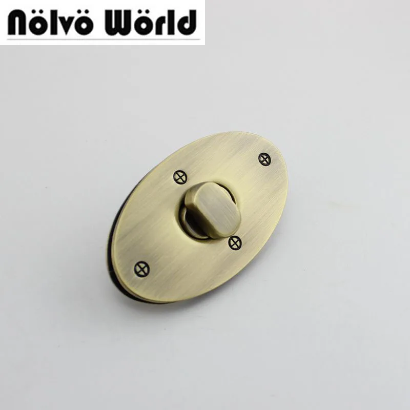 

10sets/lot 3colors High quality Retro Ellipse lock metal functional lock for handbags factory DIY hardware wholesale price