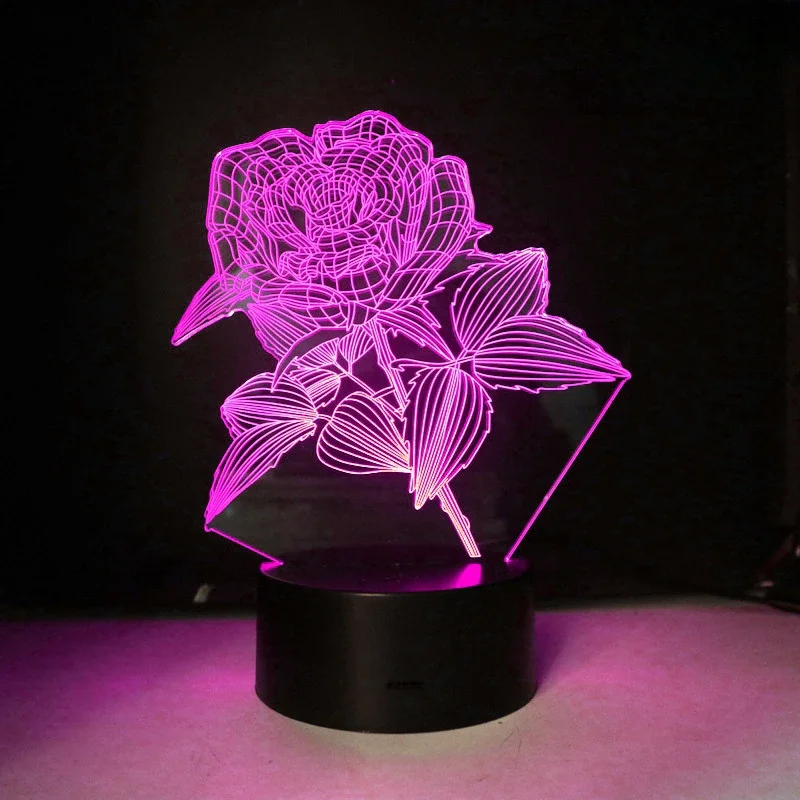 

Nighdn Flowers 3D Lamp LED Night Light USB Table Lamp Bedroom Bedside Nightlight Birthday Christmas Gift for Kids Girls Women