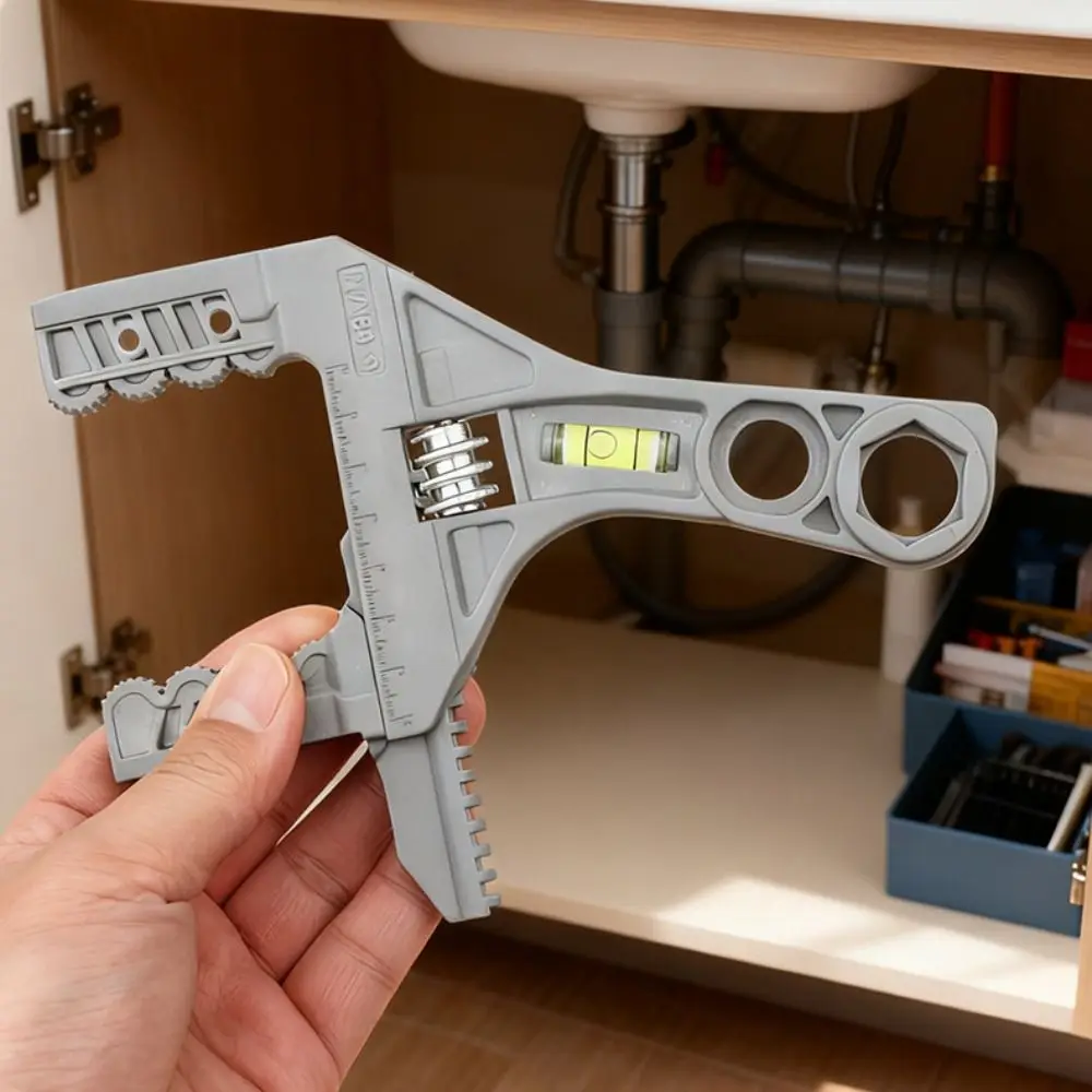 

Aluminum Alloy Bathroom Wrench Short Handle Large Opening Adjustable Wrench Enhanced Nylon Fiber 6-68mm Multifunctional Wrench