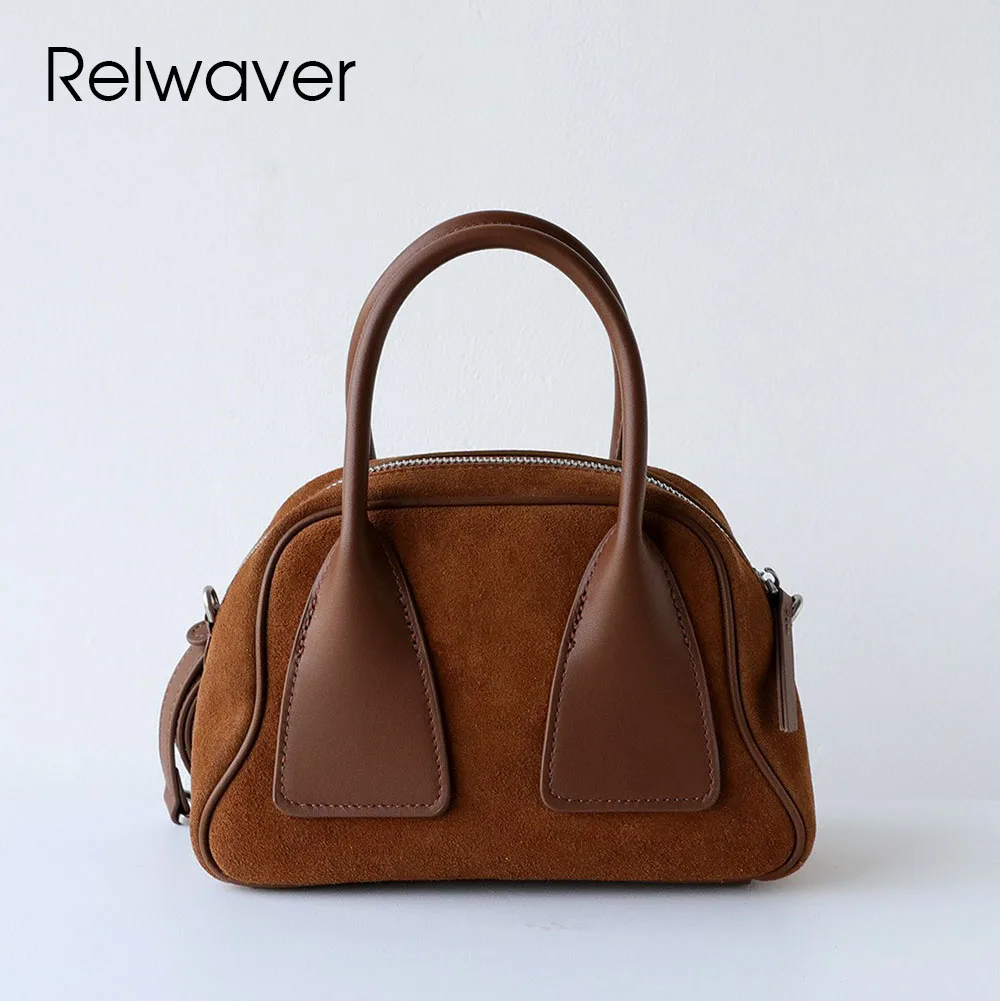 حقيبة يد صغيرة من جلد البقر من Relwaver حقيبة كتف عصرية لربيع وصيف 2026 حقيبة كروس متعددة الاستخدامات حقيبة بولينج أنيقة حقيبة حفلات