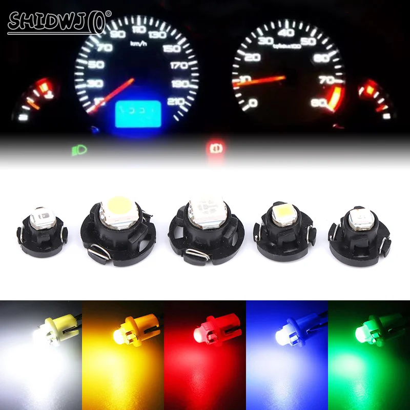 10pcs 12V T3 T4.2 T4.7 LED Meter Bulb Instrument 3528 Neo Wedge Warning Switch Radio Dashboard Indicator Panel Lamp Car Lights