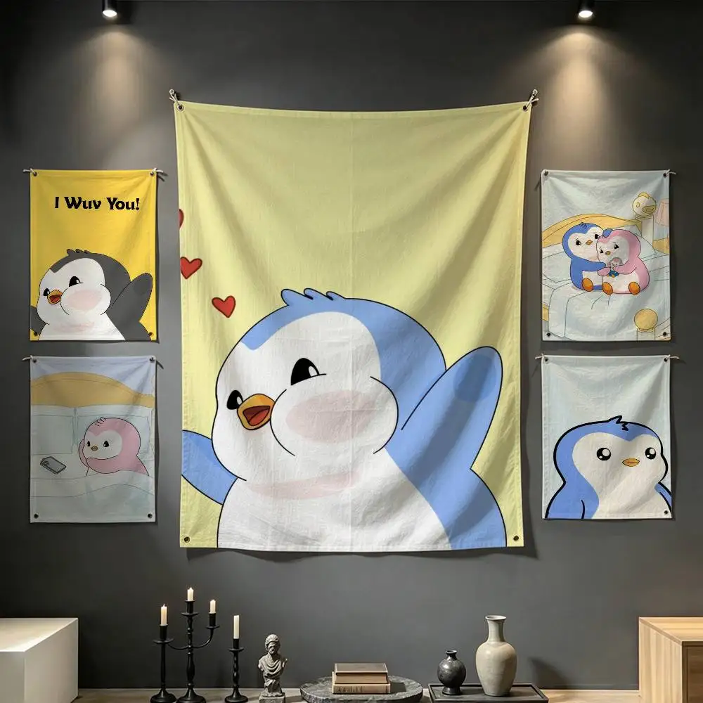 P-Pudgy Penguins C-Cute Tapestry Tropical Ocean Wall Hanging for Bedroom Living Room Dorm Home Decor