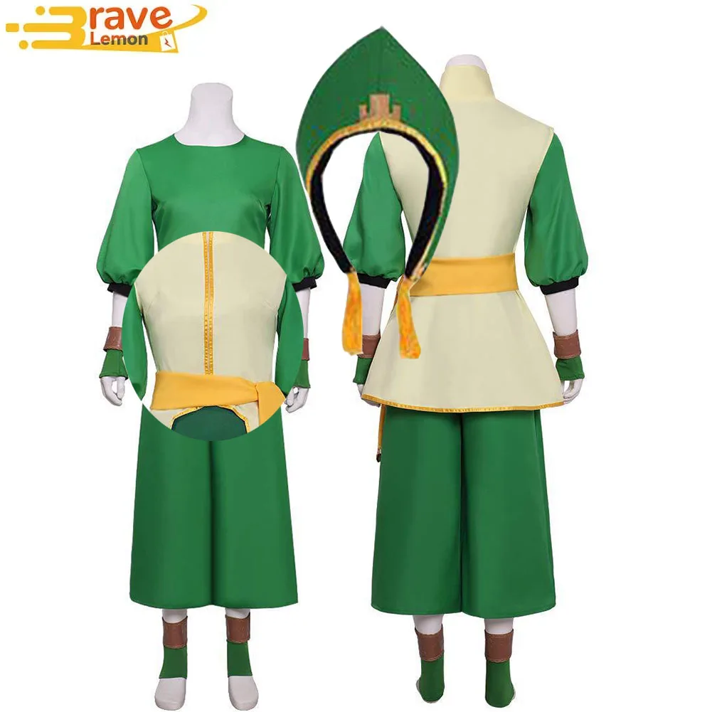 

Avatar: The Last Airbender Toph Beifong Cosplay Women Fantasy Hat TOP Pants Belt Costume Clothing Halloween Carnival Party Suit