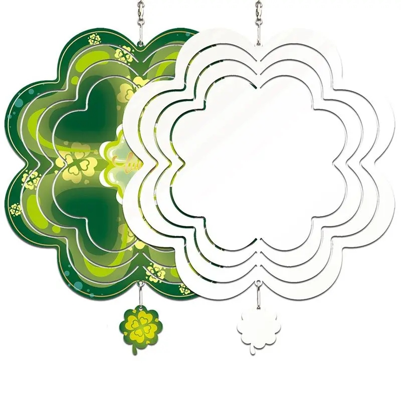 ABJX Sublimation Wind Spinner Chime Blanks, 4 Pack 10 Inch 3D Double Sided Wind Spinners for Indoor Outdoor Garden Yard DROP SHI