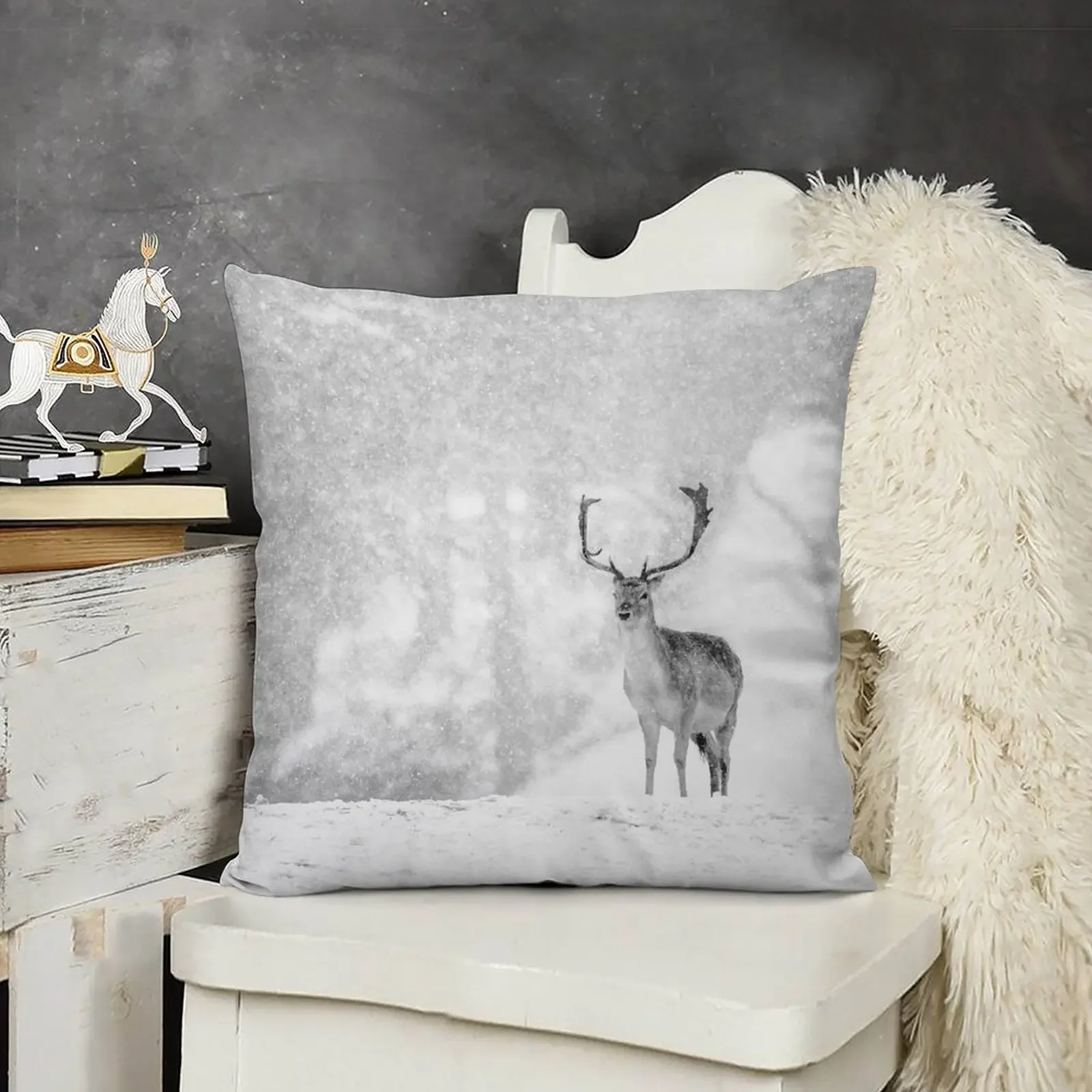 

A Stag In The Snow Throw Pillow Christmas Covers Sofa Cushions Covers Throw Pillow Covers pillow