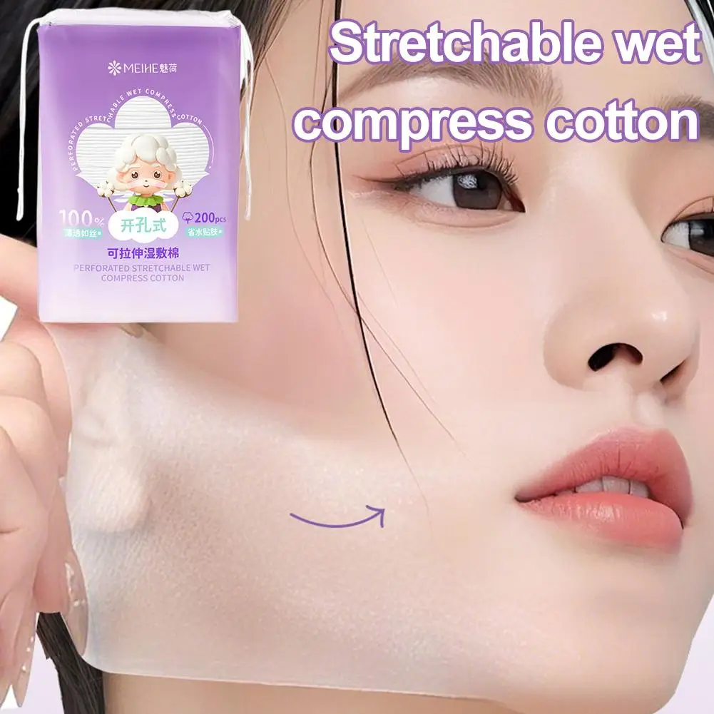 保湿フェイシャルコットンパッド 伸縮性 軽量 通気性 オープンホールデザイン 3 in 1 多機能メイク落とし
