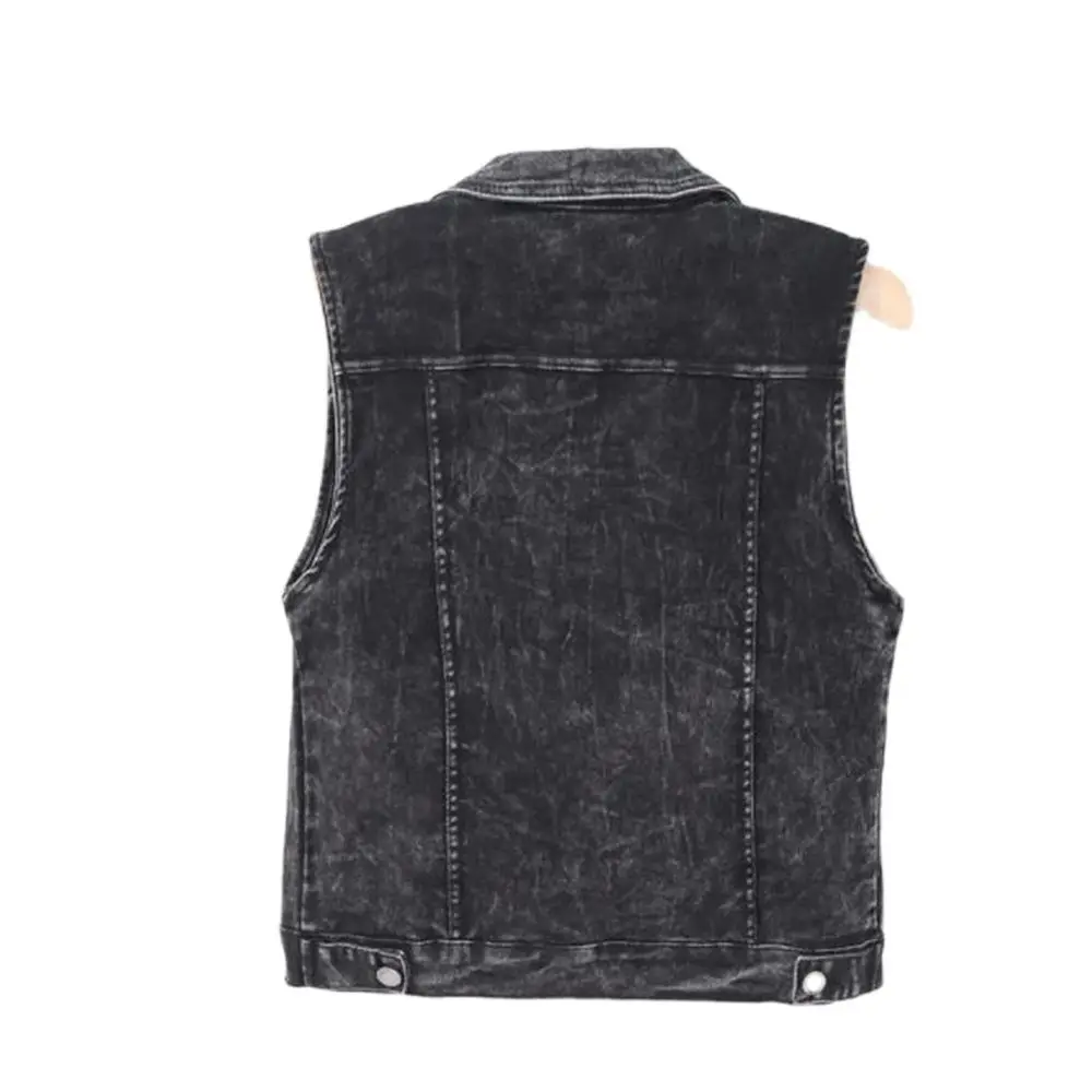 2024 Female Casual Sleeveless Jacket Single-breasted Pocket Female Waistcoat Gilet New White Denim Vest  Women Jeans Veste S-5XL