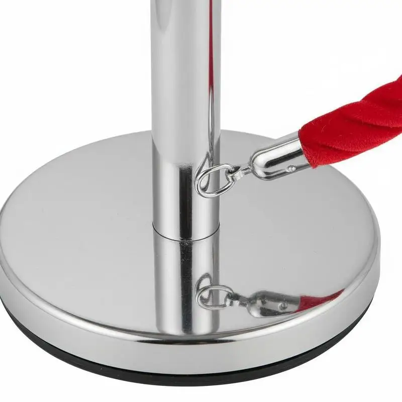Picture 4: 4 Pcs Silver Separation Guide Posts with 2 Red Velvet Cords 1.5m, Queue Waiting Line Safety Individual Posts 96cm Height Queue Barrier for Crowd Control