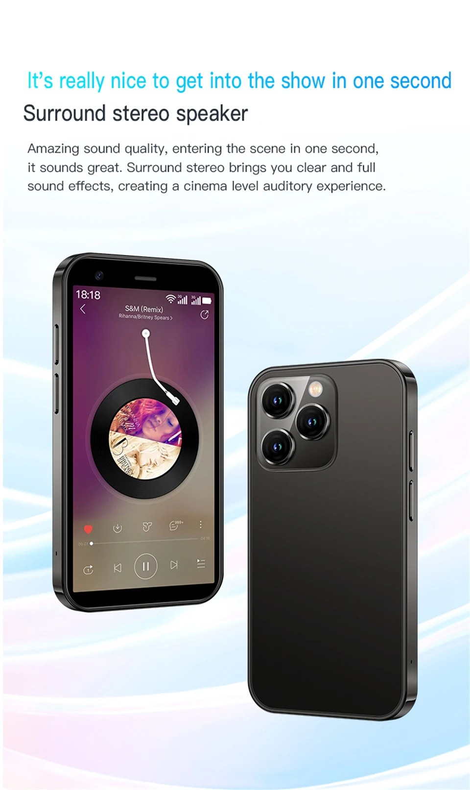 SOYES XS15 3G Mini Smartphone MTK 3.0inch 2GB RAM 16GB ROM Dual SIM Card 2MP 900mAh WCDMA Android Pocket Small CellPhone