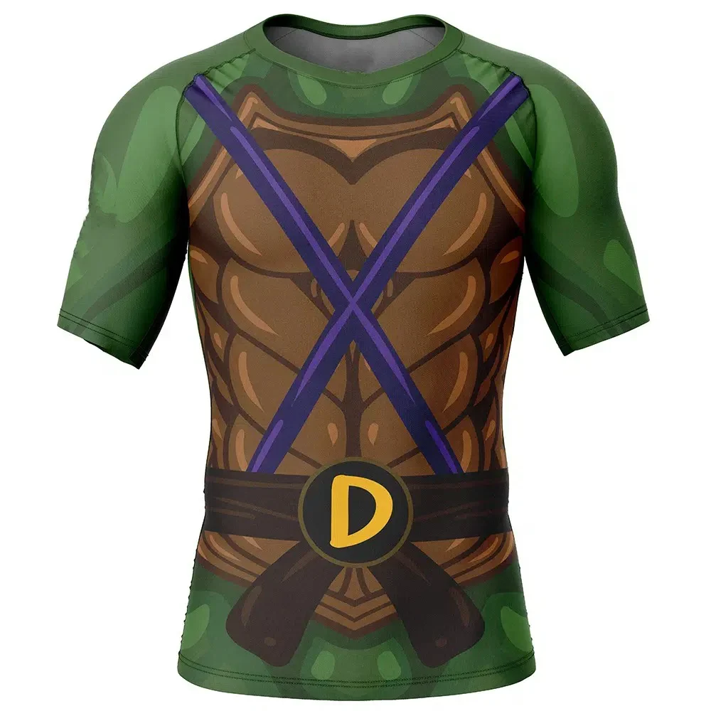 Donatello Mutant Ninja 3D Printed Plus-size Men's T-shirt Turtle American Anime Game Animation Sports Breathable Quick Dry