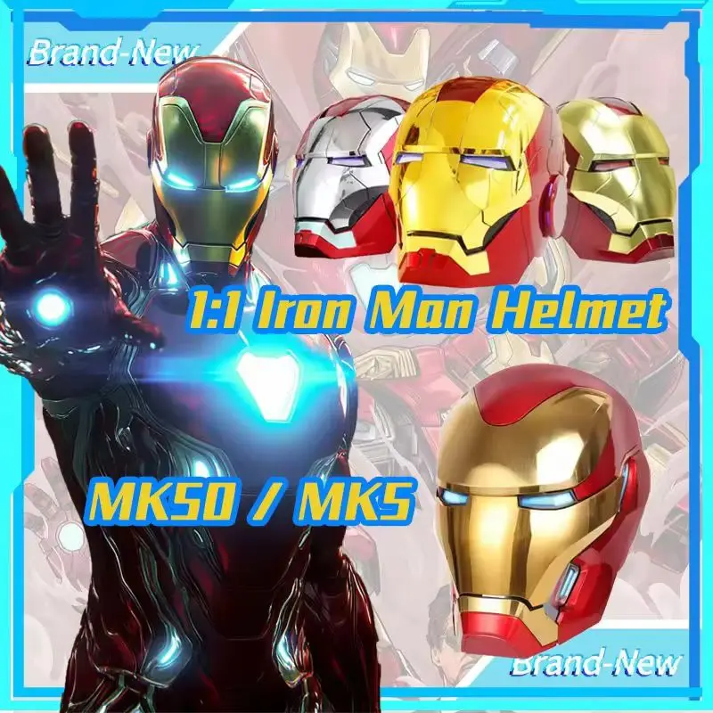Iron Man Mk5 Electric Voice Activated Helmet 1:1 Scale Wearable Mask with Auto Mechanism Adult Toy Collectible Figure Gift