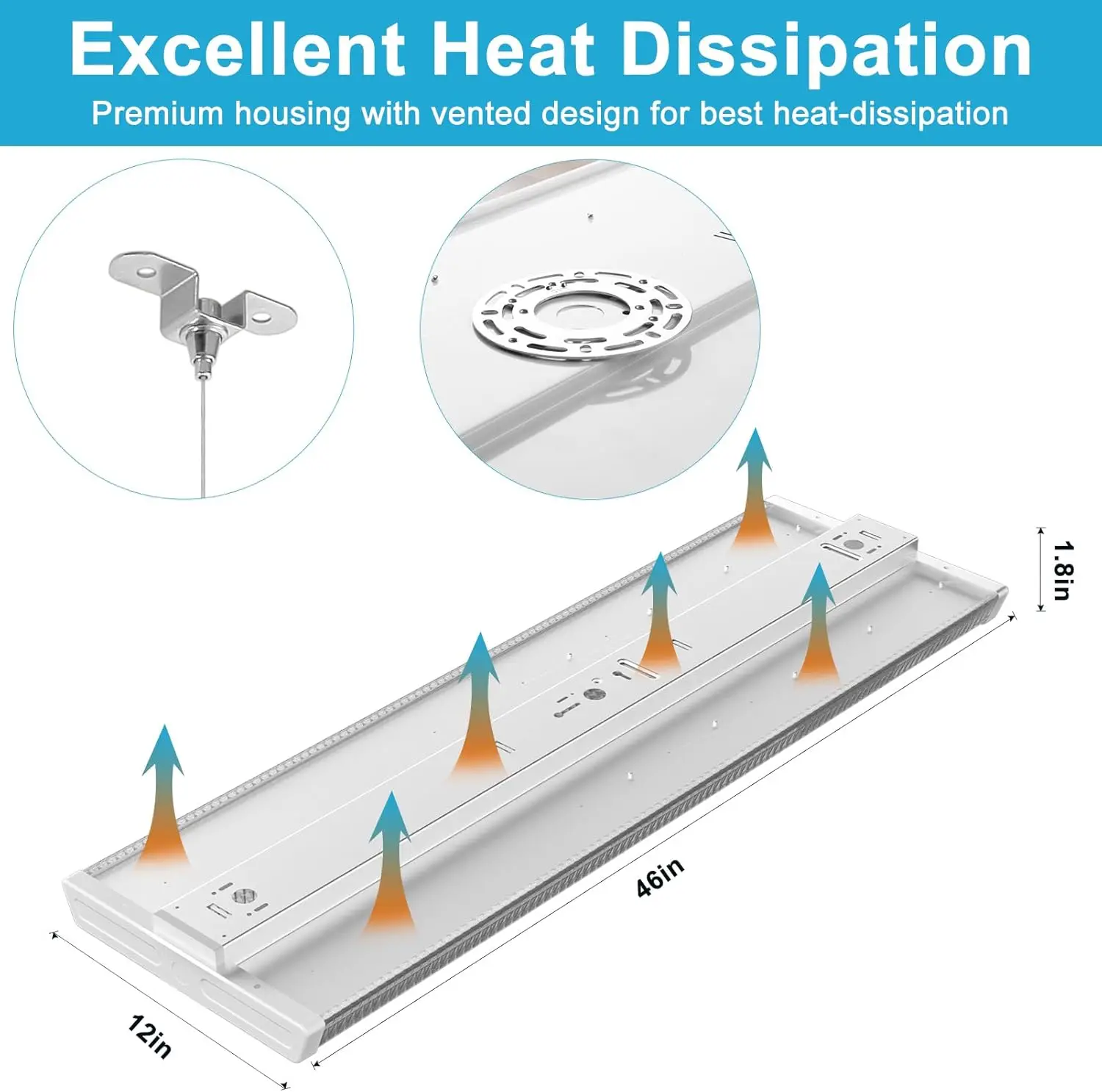 Lampes LED High Bay Shop, 100-277V, Conducteur équipé, 5 ans