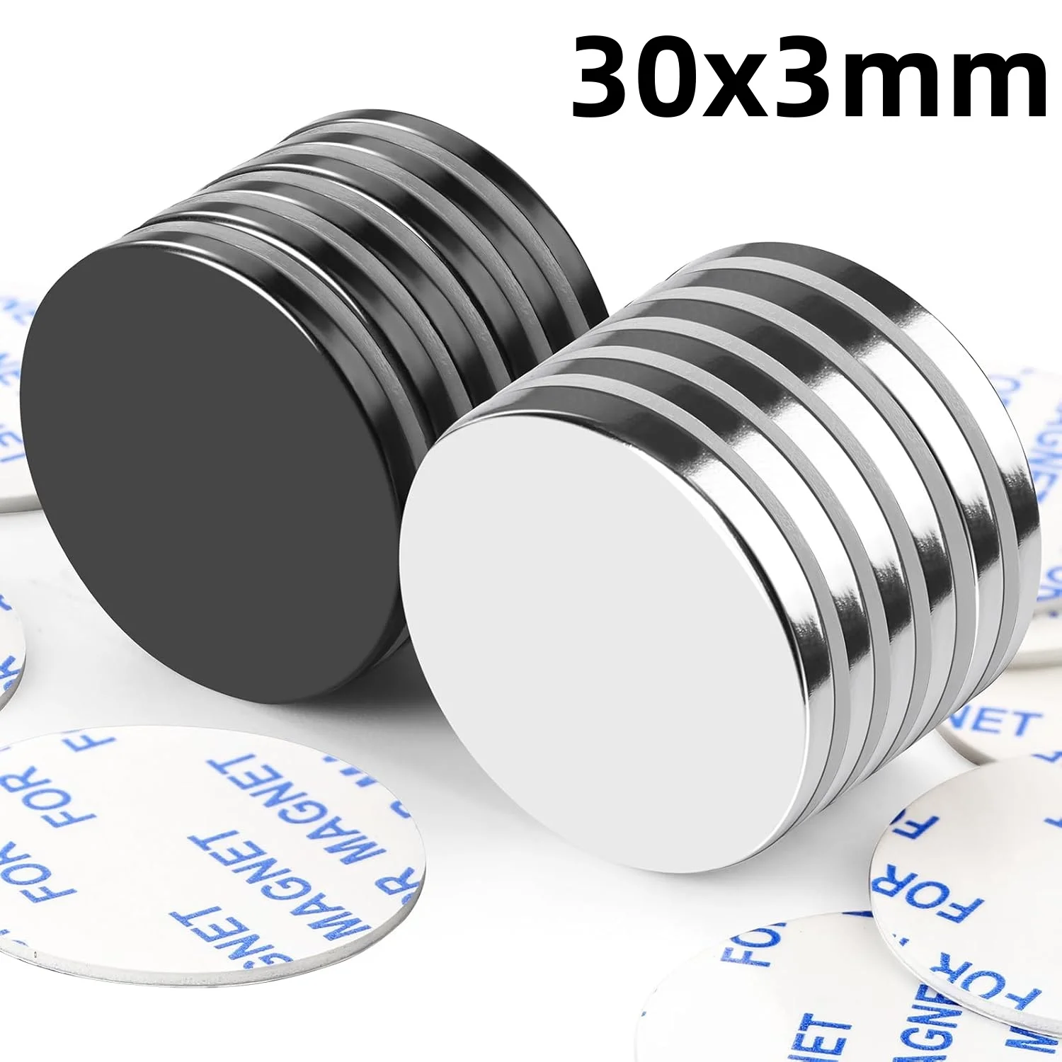 6Pcs 30x3mm Black Neodymium Rare Earth Magnets - Strong Fridge & Whiteboard Magnets for Kitchen and Dining Room Fridge Magnets