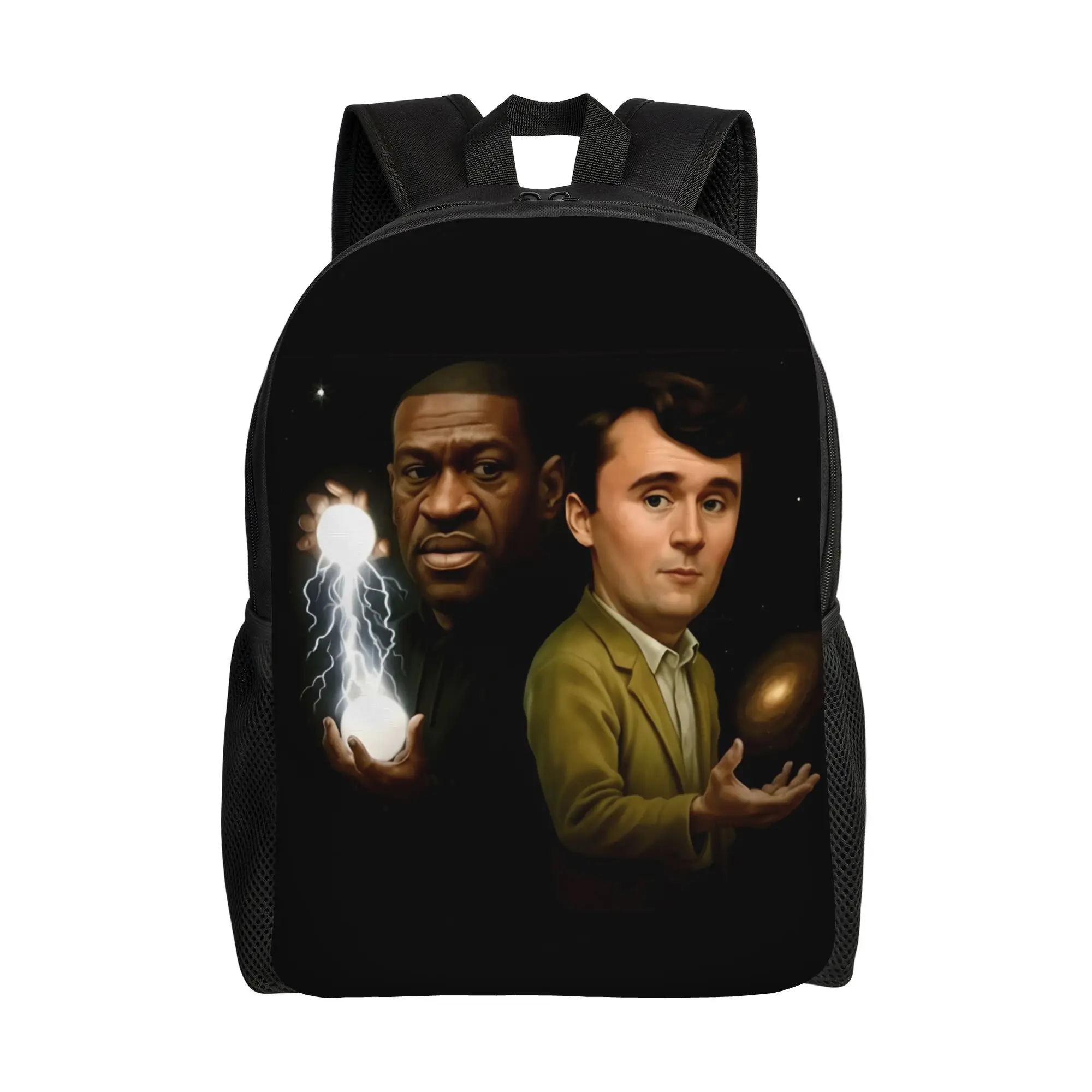 George Floyd And Charlie Kirk Backpack  Kawaii Backpacks Youth Outdoor Style Breathable High School Bags High Quality Rucksack