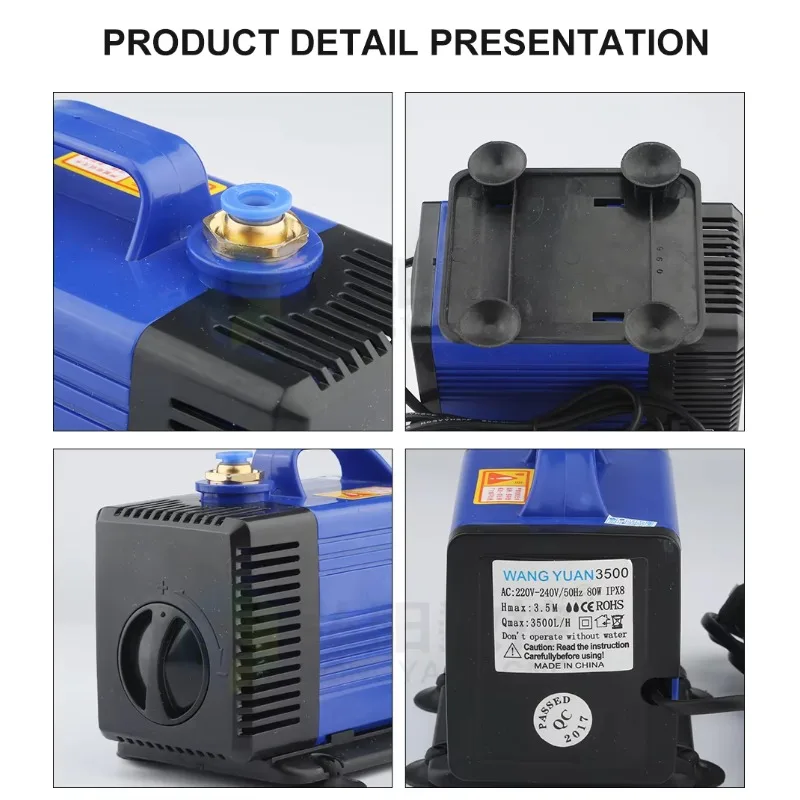 100W 4.5m Submersible Water Pump 220V High Pressure 1500-5000L/H Flow Rate Horizontal CNC Spindle Cooling Laser OEM Customizable