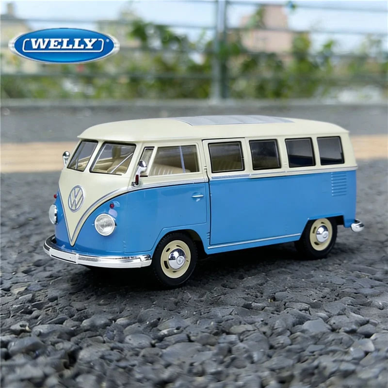 

Welly 1:24 Volkswagen T1 BUS 1963 Alloy City BUS Model Diecast Metal Travel Bus Car Vehicles Model High Simulation Kids Toy Gift
