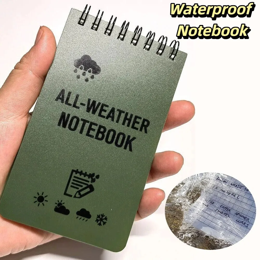 

Lined Pages Waterproof Notebook Pocket Size Mini Size All Weather Notepad Spiral Binding Waterproof Paper Spiral Notebook