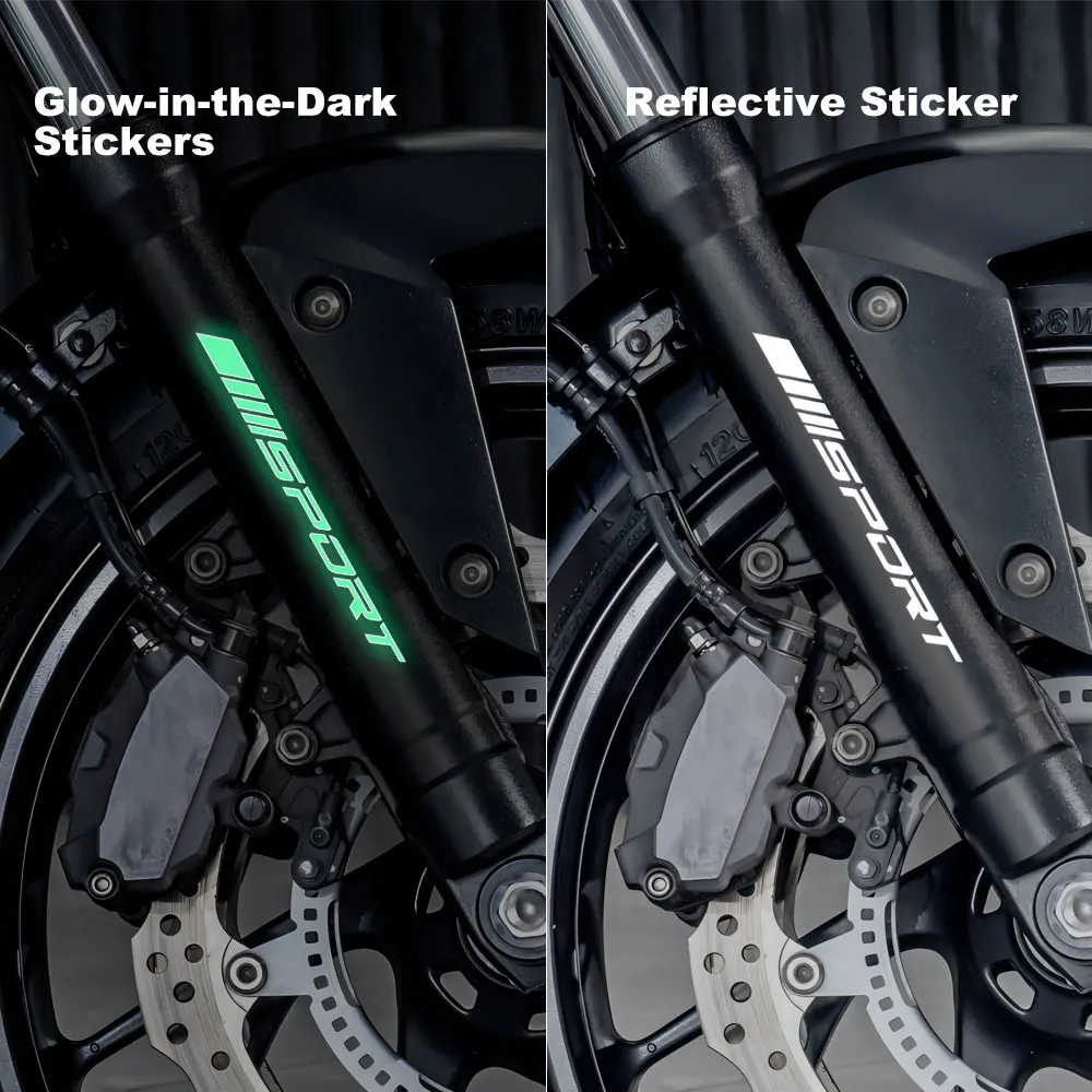 4pcs Motorcycle Glow Stickers Waterproof Sport Racing Stripes Decal Reflective Vinyl Decals Motorbike Decoration Accessories