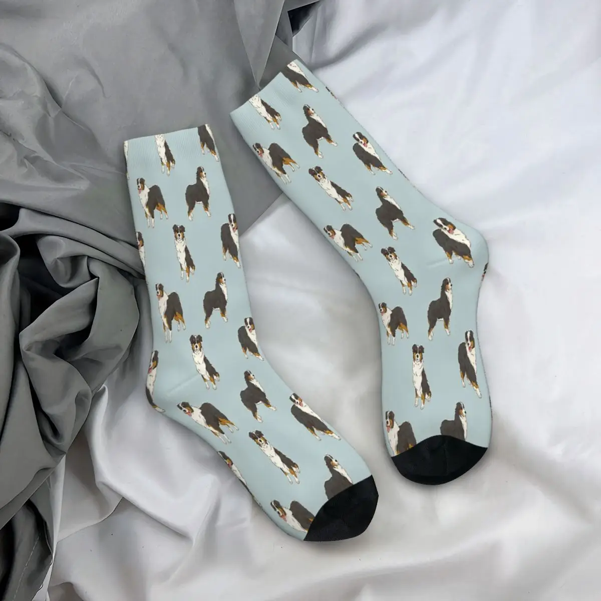 Black Tri Australian Shepherd Aussie Dog Australian Shepherd Meme Dog Doge Socks Male Mens Women Spring Stockings Harajuku