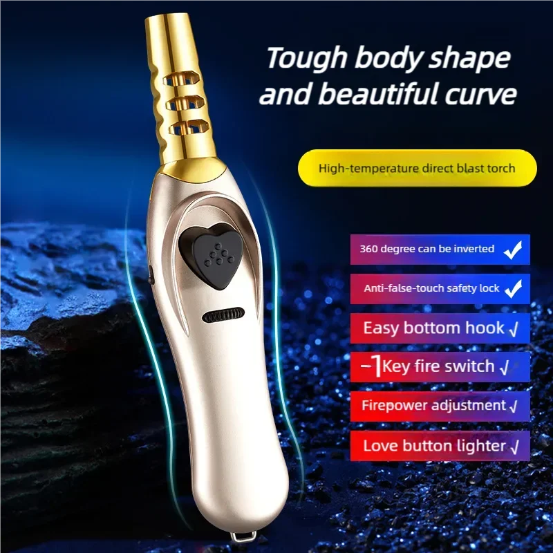 Triple Burner Spray Gun Power Moxibustion Cigar Lighter Outdoor Barbecue Kitchen Windproof Flame Gas Lighter Smoking Accessories view 4