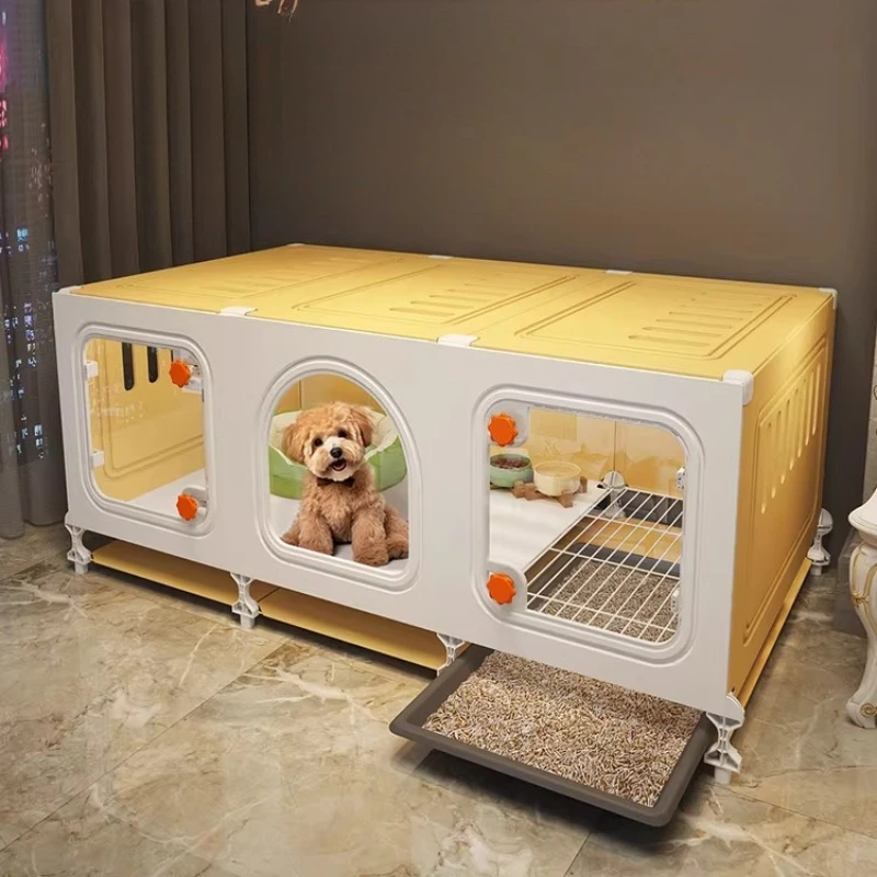 

Dog Crate Small Dog with Toilet Integrated Dog Villa Home Indoor