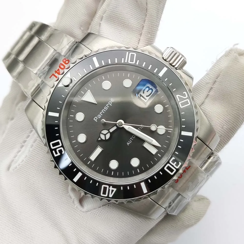Мужские автоматические механические часы Parnsrpe, стильные деловые часы с сапфировым стеклом, калибр NH35, водонепроницаемые часы 40 мм