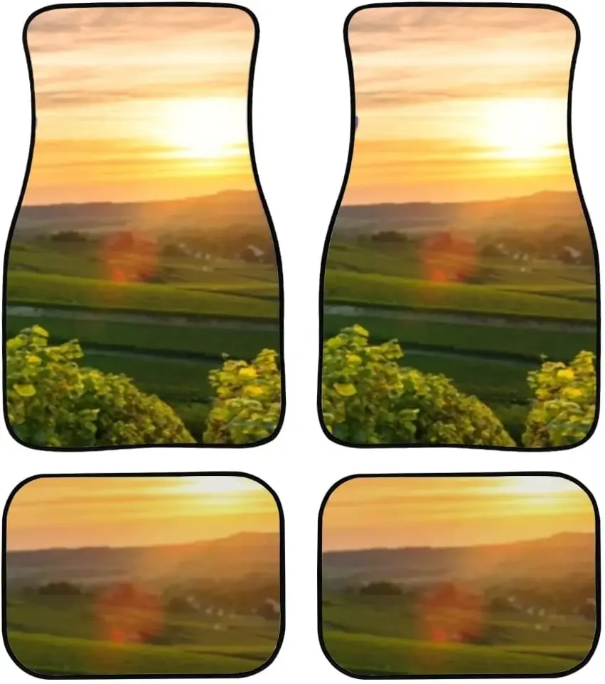 

Car Floor Mats Colorful Hot Air Balloons Flying Over Print Design Carpet Car SUV Truck Floor Mats 4 Pcs, Car Mats