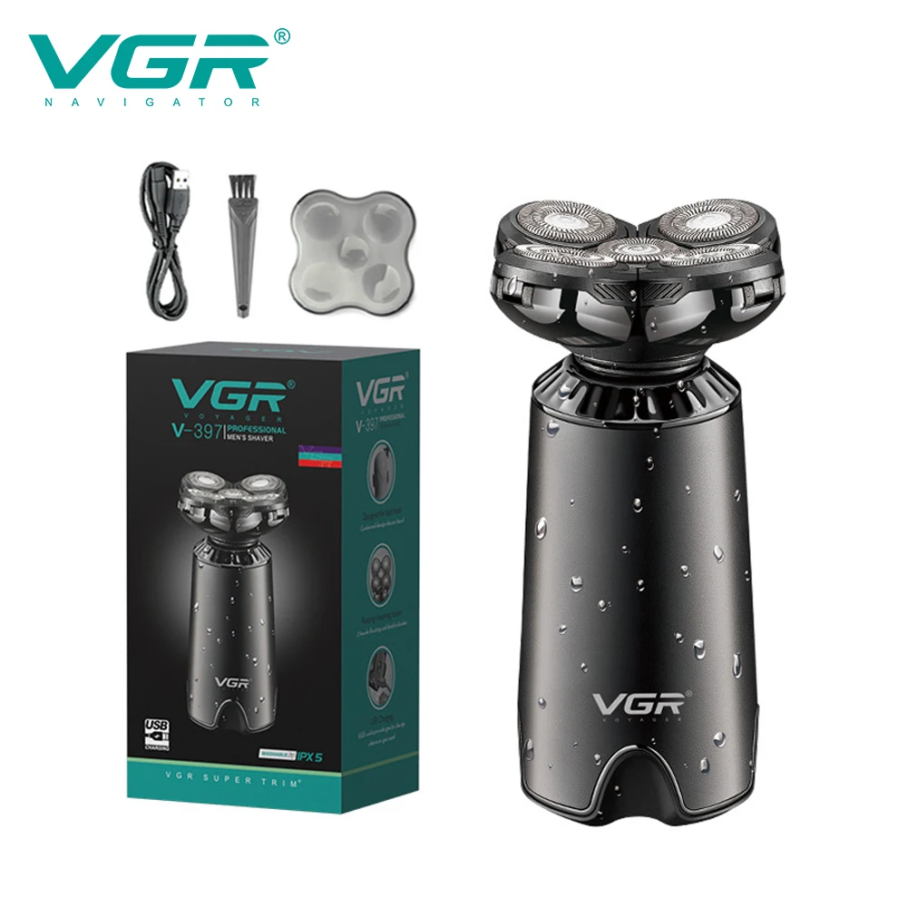 VGR V-397 New Electric Shaver Personal Care USB IPX5 In-Wash Smart Five-Blade Head Rotary Shaver Face Razor Men Washable VGR 397