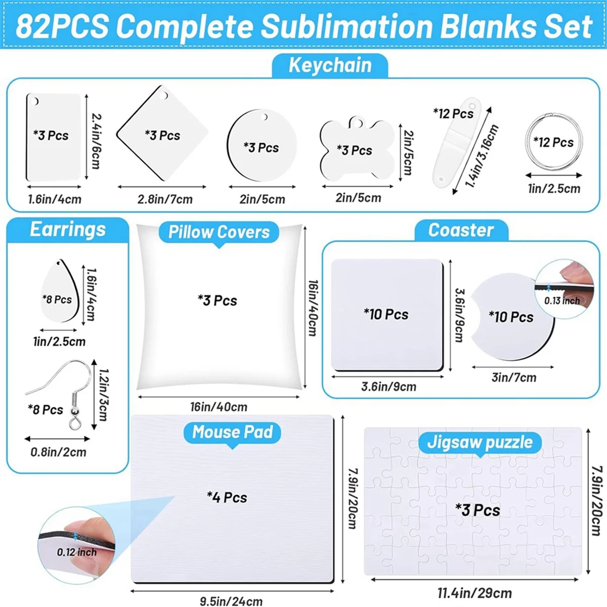 

YHYS 82 шт., набор сублимационных заготовок, рождественский ремесленный комплект для сублимации, сделай сам, термопечать, узор, ремесло