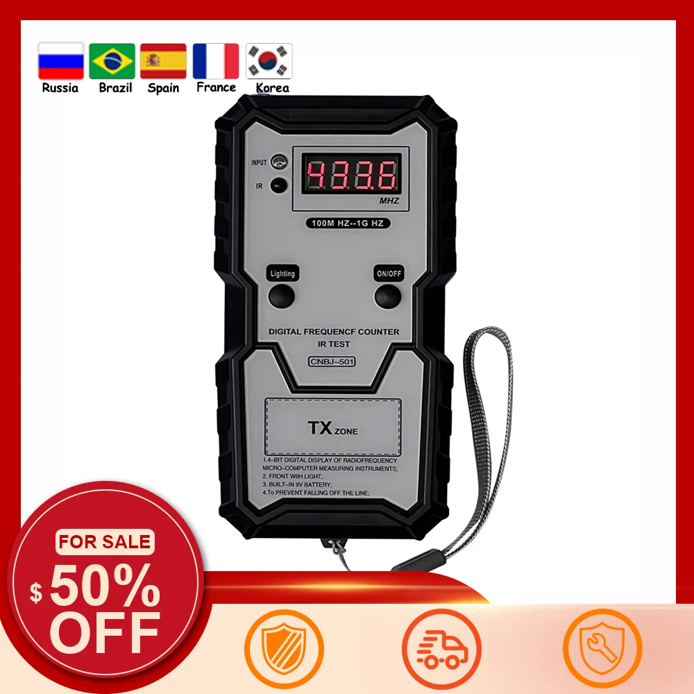 BJ-501Car Keys Infrared Frequency Tester 100M-1GHZ 4-bit Digital Electronic Infrared Frequence Counter Test Measuring Instrument