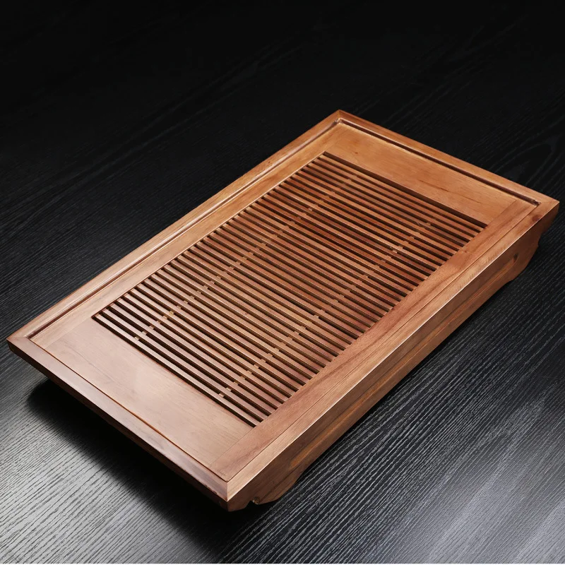 Solid wood tea tray boat type Ke wood drawer type kung fu   wooden tea sea tea table water storage able Chinese