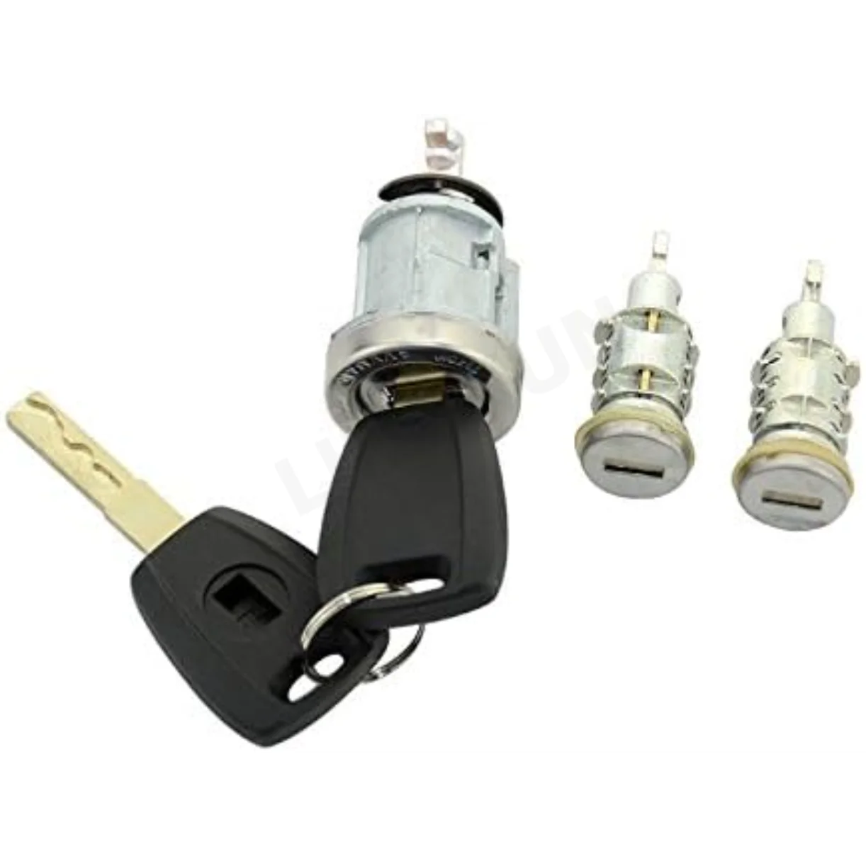 Ignition Lock Cylinder and 2 Door Lock Barrel Set with SIP22 Keys for Fiat Punto Doblo Panda Palio Bravo