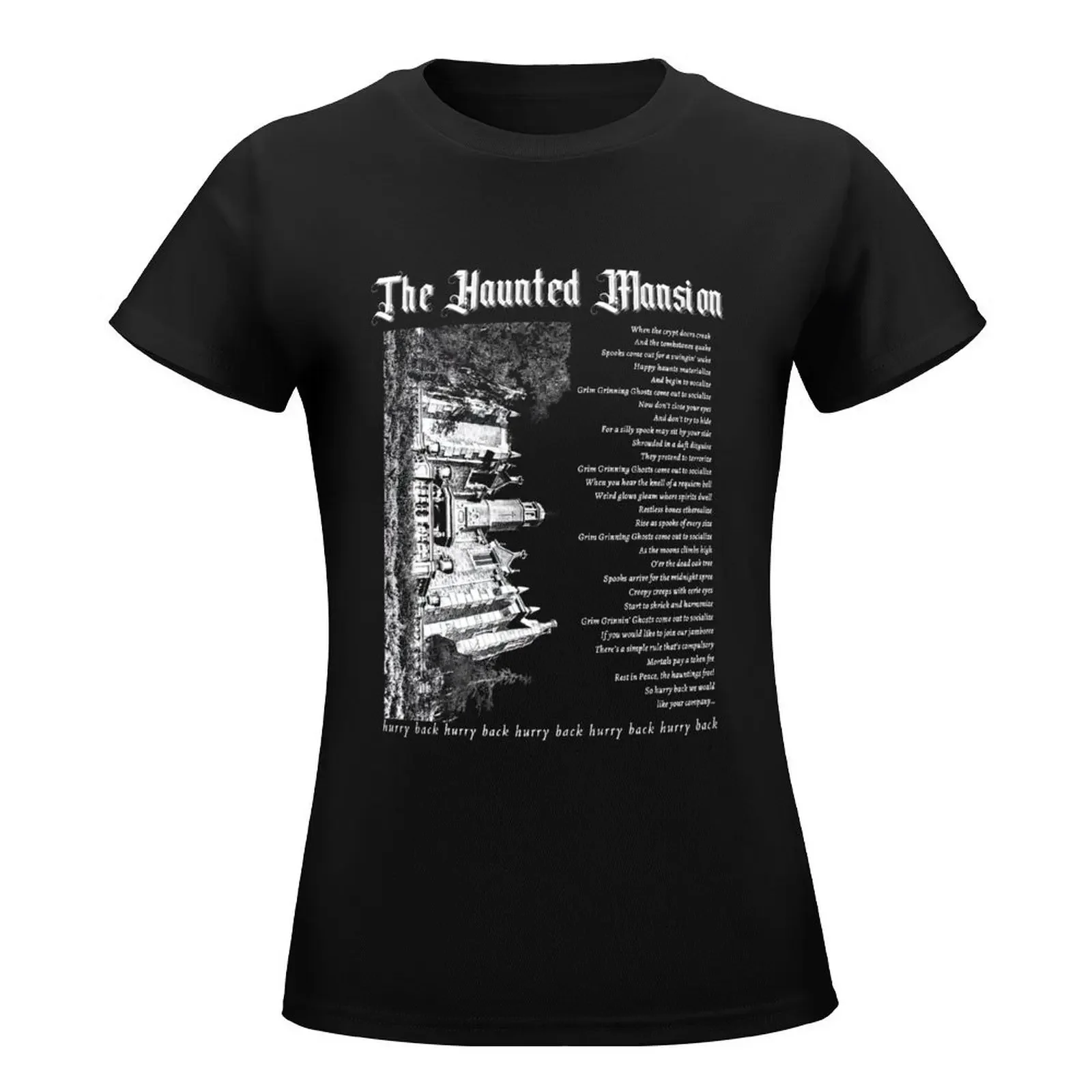 The Haunted Mansion Retro T-Shirt hippie clothes Female clothing funny T-shirt Women