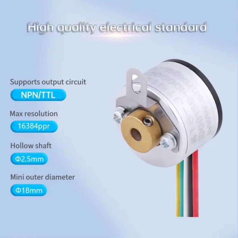 

Микроповоротный энкодер 2025K18, полый вал 2,5 мм, инкрементальная цепь NPN TTL, от 36 до 16384ppr для небольшой промышленности