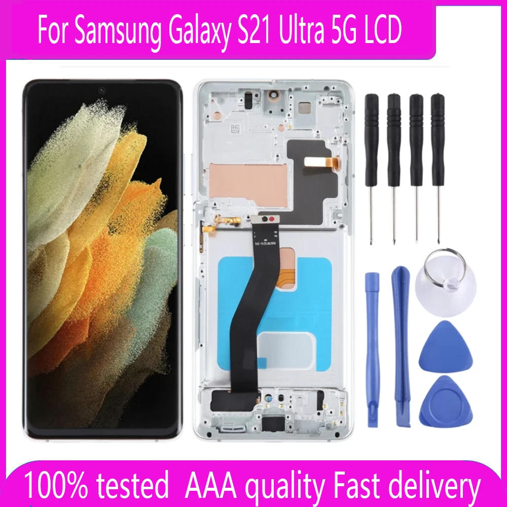 OLED For Samsung Galaxy S21 Ultra 5G LCD G998F G998F/DS G998B G998U G998 Display Touch Screen Digitizer Assembly Repair Parts